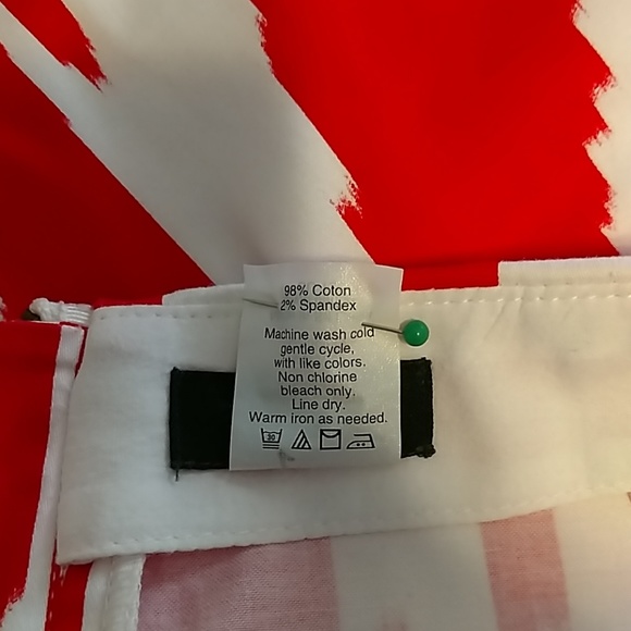 🎀J Crew red and white stretch mini skirt Sz 2 - Picture 5 of 5